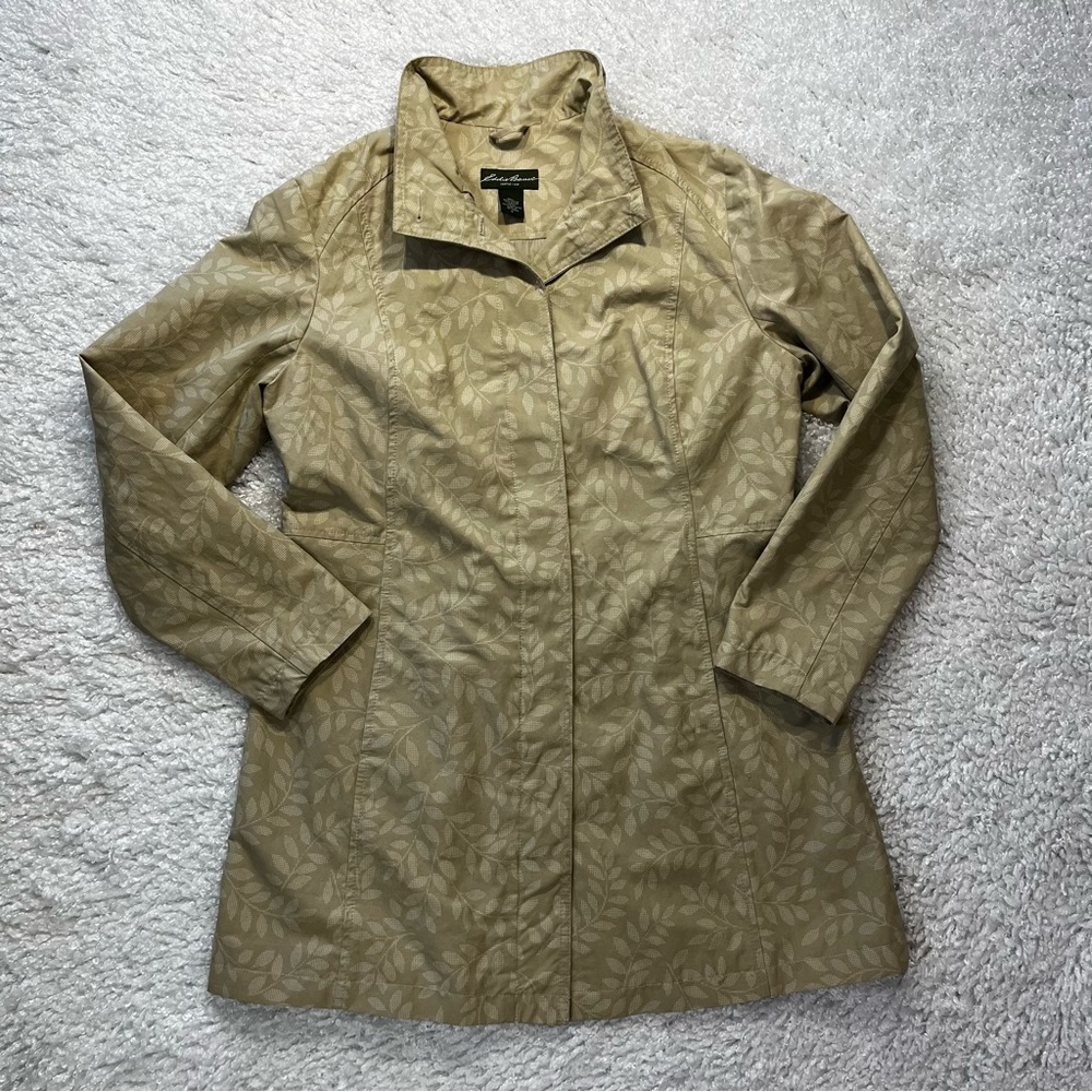Eddie Bauer Leaf Print Trench Raincoat